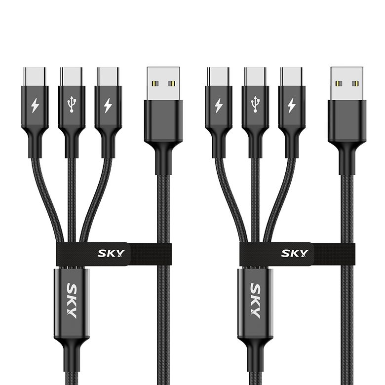 [2개입]3in1 27W USB-C타입 고강도 고속충전 케이블 [C타입x3]