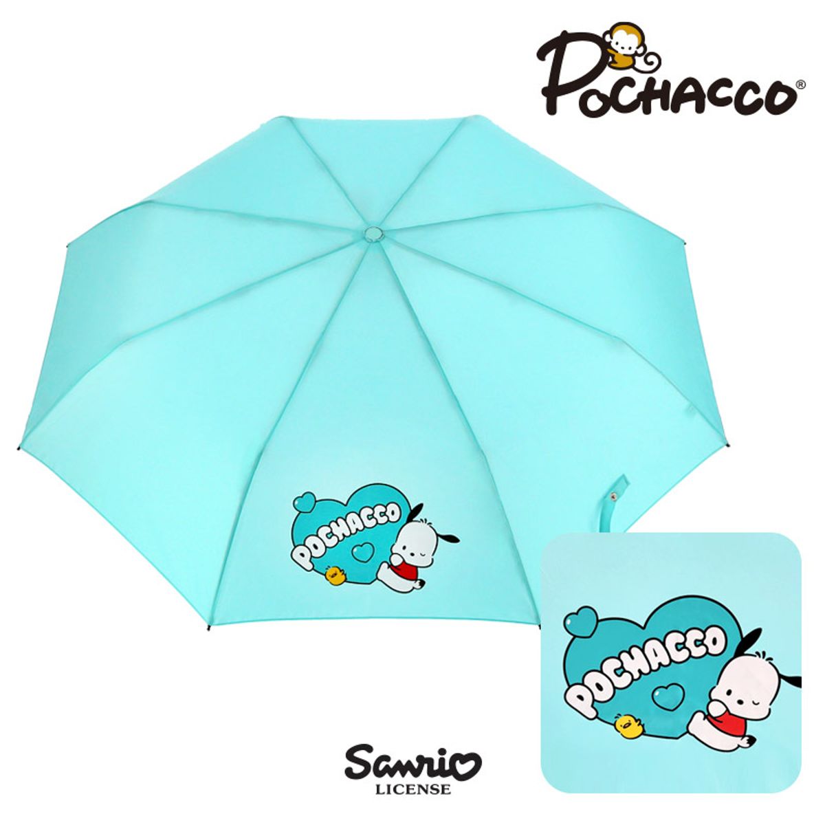 산리오 캐릭터즈(SANRIO CHARACTERS) 포차코 55 하트 3단우산 LUHKU30010