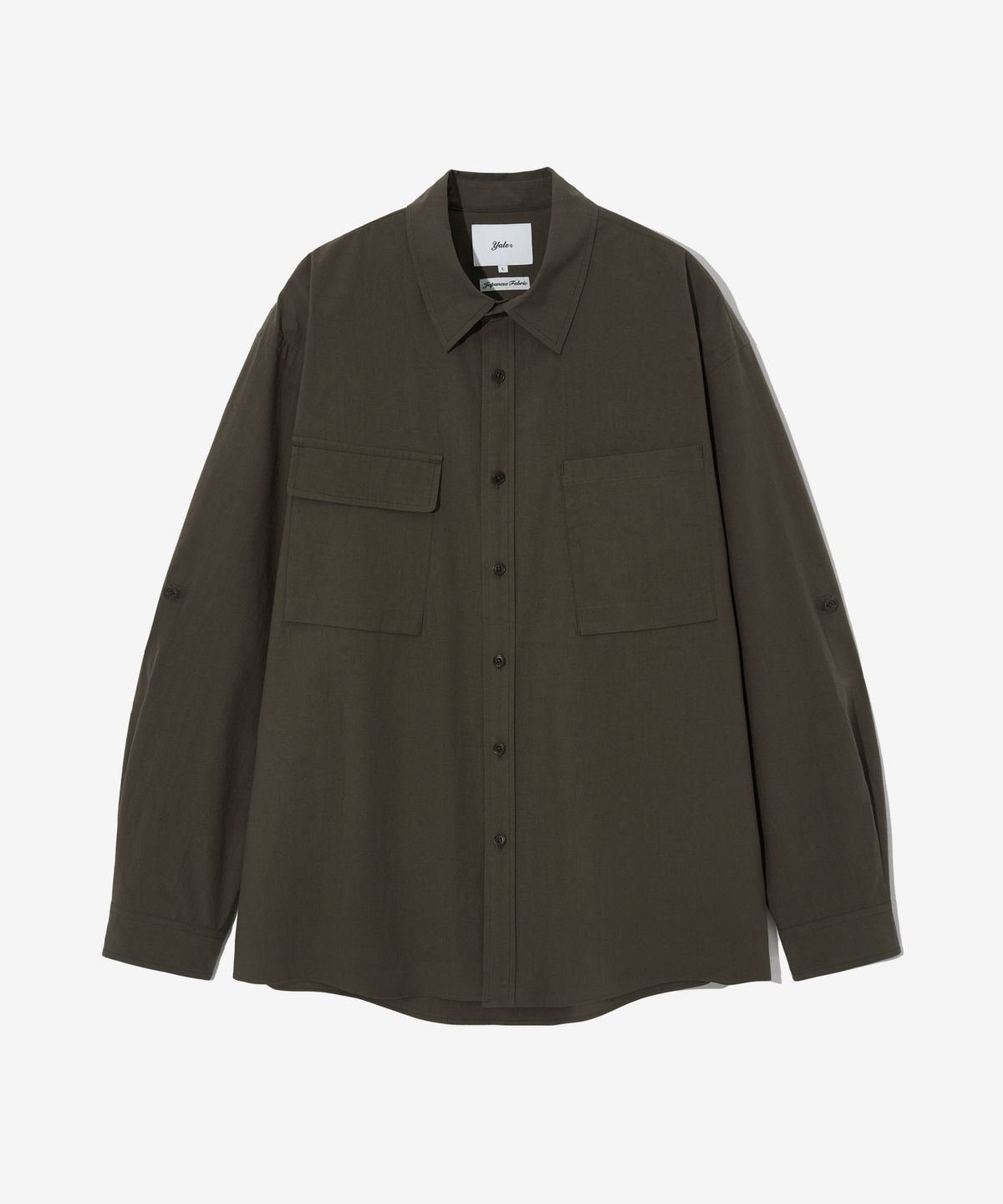 예일(YALE) 60S TYPEWRITER DOUBLE POCKET SCROLL SLEEVE SHIRT BROWN
