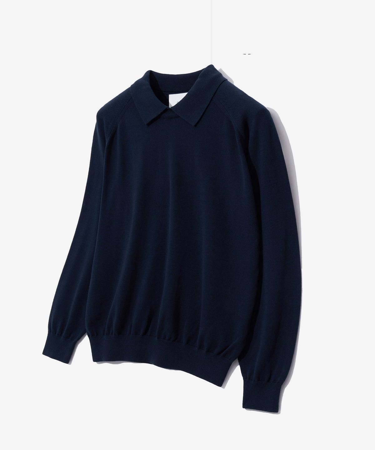 예일(YALE) SUPIMA COTTON RAGLAN COLLAR KNIT DARK NAVY