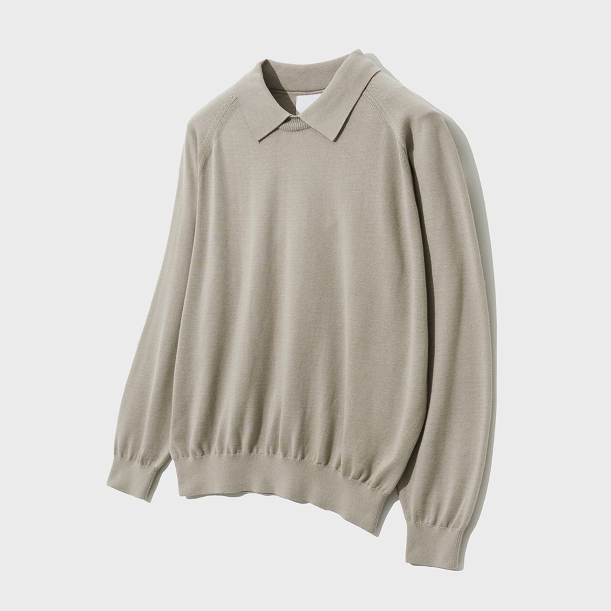 예일(YALE) SUPIMA COTTON RAGLAN COLLAR KNIT GREIGE