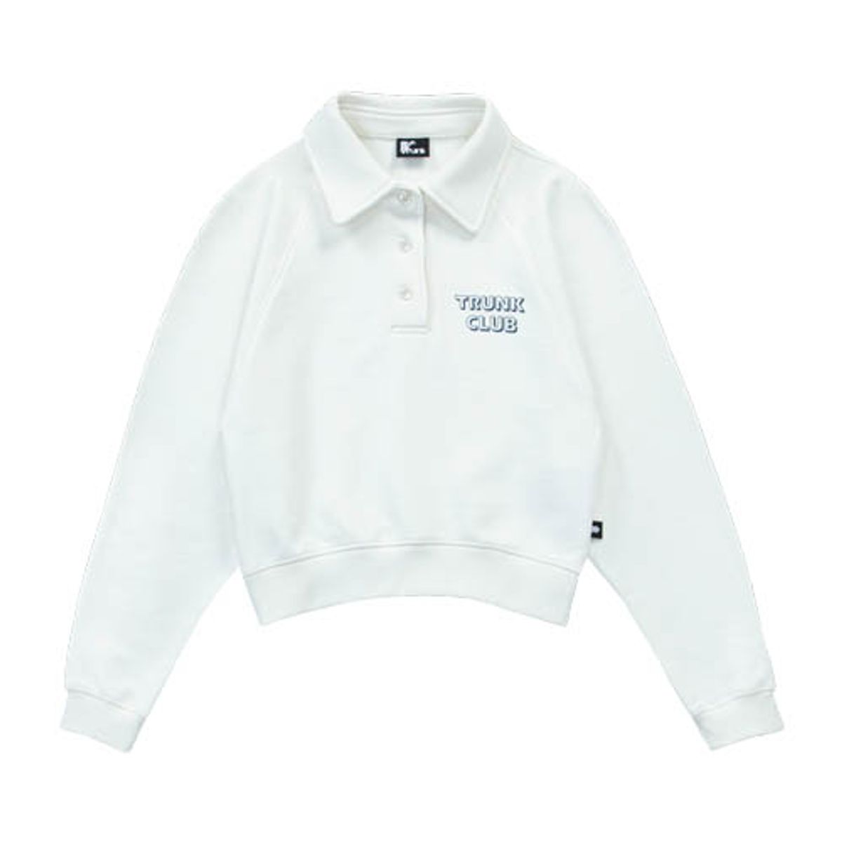 아웃 오브 트렁크(OUT OF TRUNK) TRUNK Pharmacy Cropped Polo Sweatshirt (White)