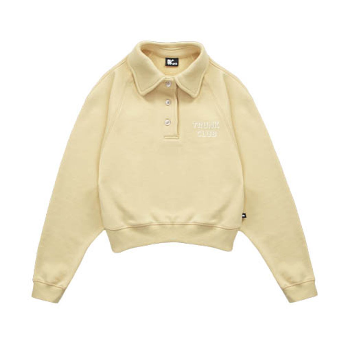 아웃 오브 트렁크(OUT OF TRUNK) TRUNK Pharmacy Cropped Polo Sweatshirt (Beige)