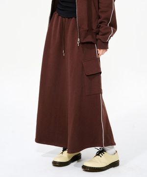 EWP LINE CARGO SWEAT SKIRT (BROWN)
