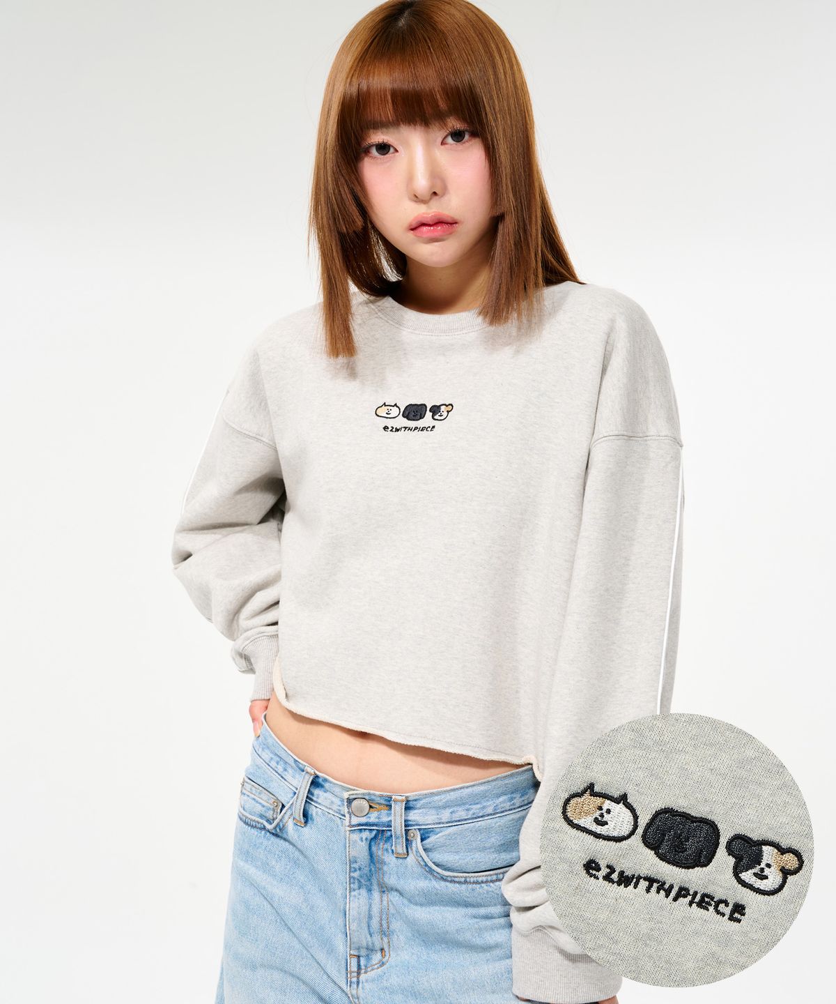 피스메이커(PIECE MAKER) EWP FAMILY LINE SWEAT LS (GREY)