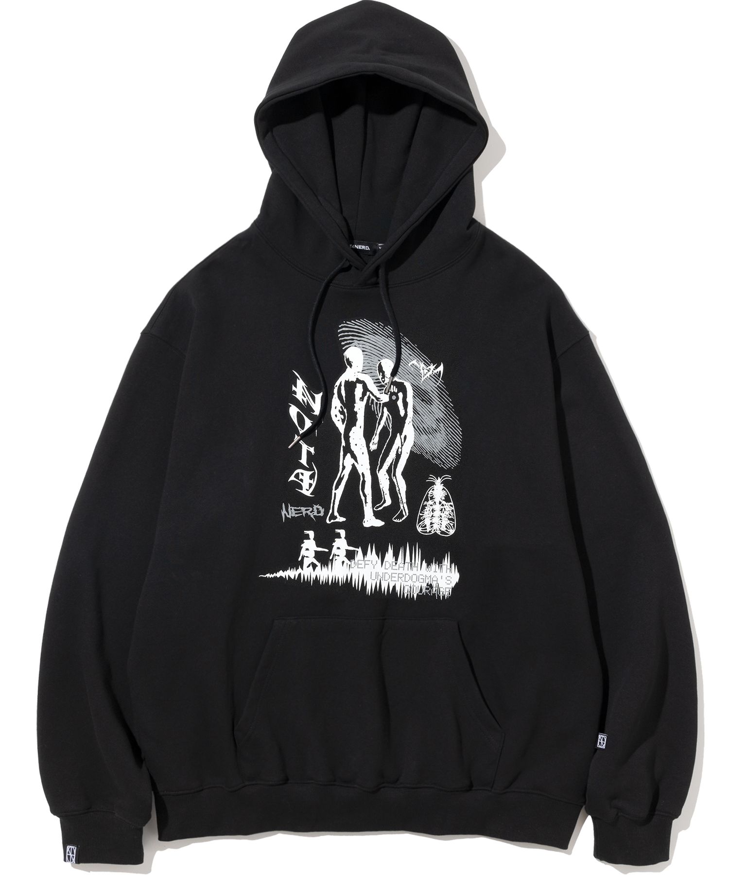 MUSINSA公式 | NOT4NERD Defy Death Pullover Hood - Black