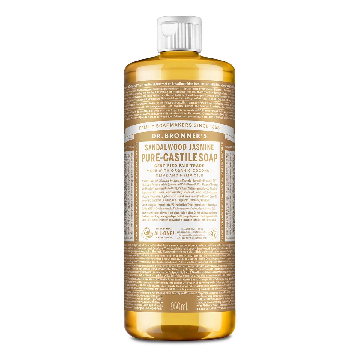 닥터 브로너스(DR.BRONNER'S) [페이스&바디클렌저]샌달우드 자스민 퓨어 캐스틸 솝 950ml