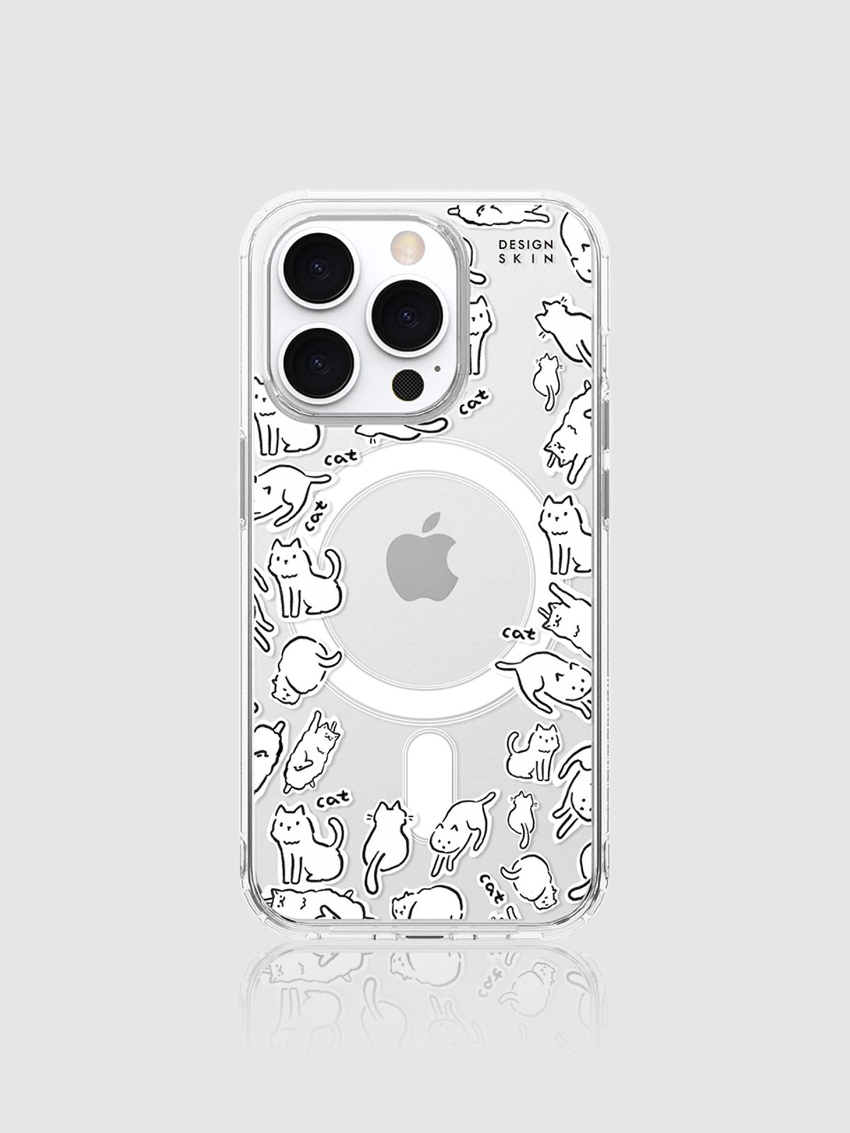 디자인스킨(DESIGNSKIN) 맥세이프 클리어 그래픽 케이스-와글와글캣