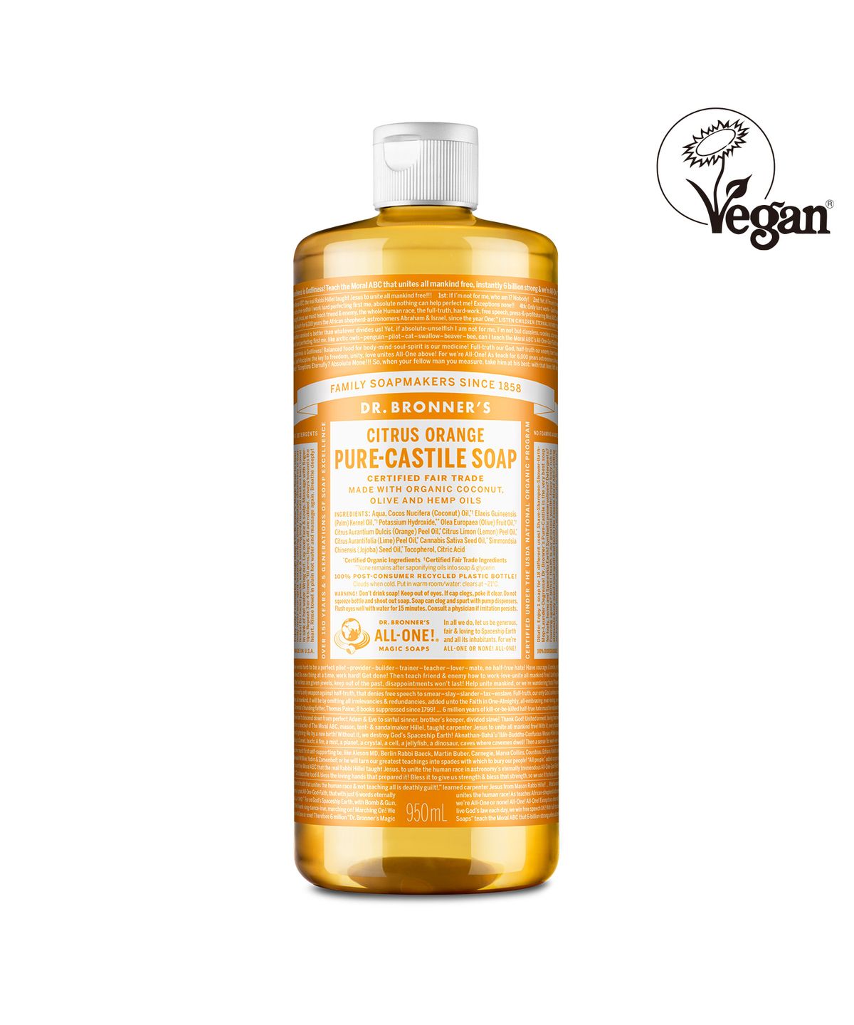 닥터 브로너스(DR.BRONNER'S) [페이스&바디클렌저]시트러스 오렌지 퓨어 캐스틸 솝 950ml