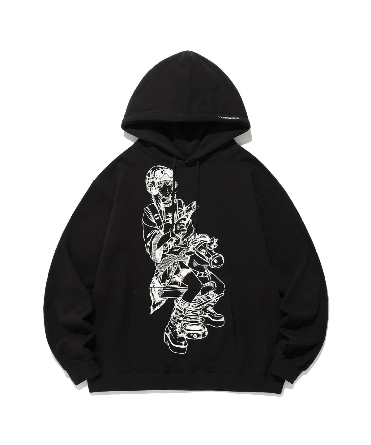 나이스고스트클럽(NICEGHOSTCLUB) GIRL WITH A GUN HOODIE_BLACK(NG2ESUM414A)