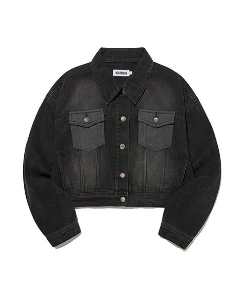 アウターその他 KIRSH Uni washed cropped denim jacket black KUSSCJK530MBKA MUSINSA | KIRSH Uni-washed cropped denim jacket [black]