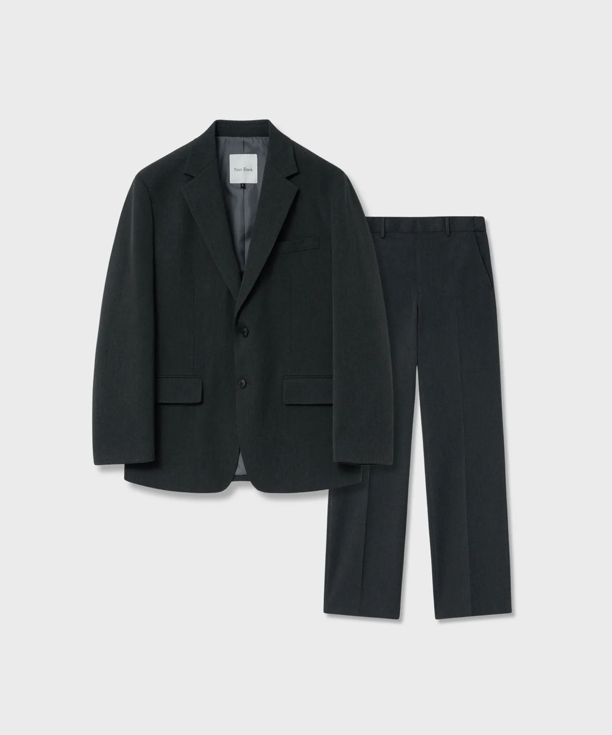 넌블랭크(NONBLANK) [현킴 SET-UP] 세미 오버 핏 셋업 수트_CHARCOAL GREY