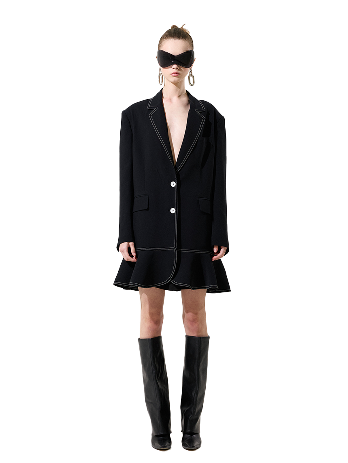 그리디어스(GREEDILOUS) Long Oversized Ruffle Jacket