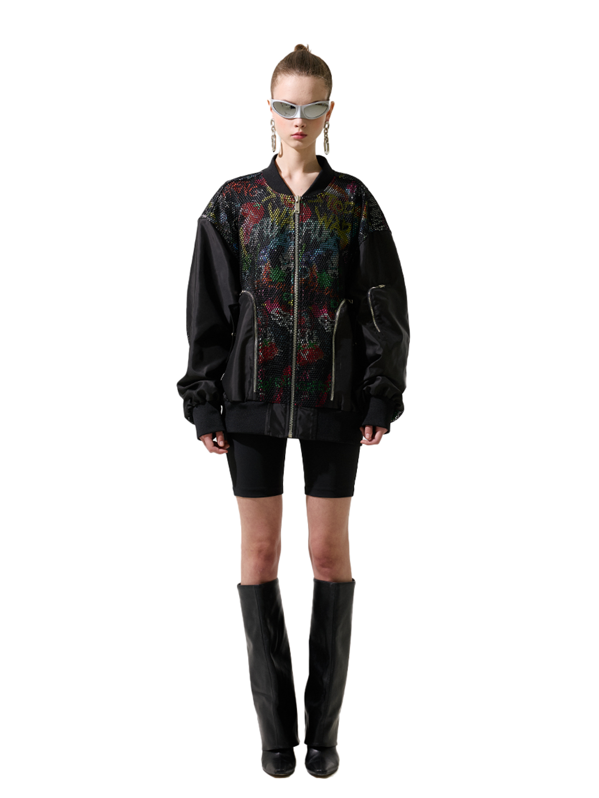 그리디어스(GREEDILOUS) Mesh Mix-Match Point Bomber Jacket