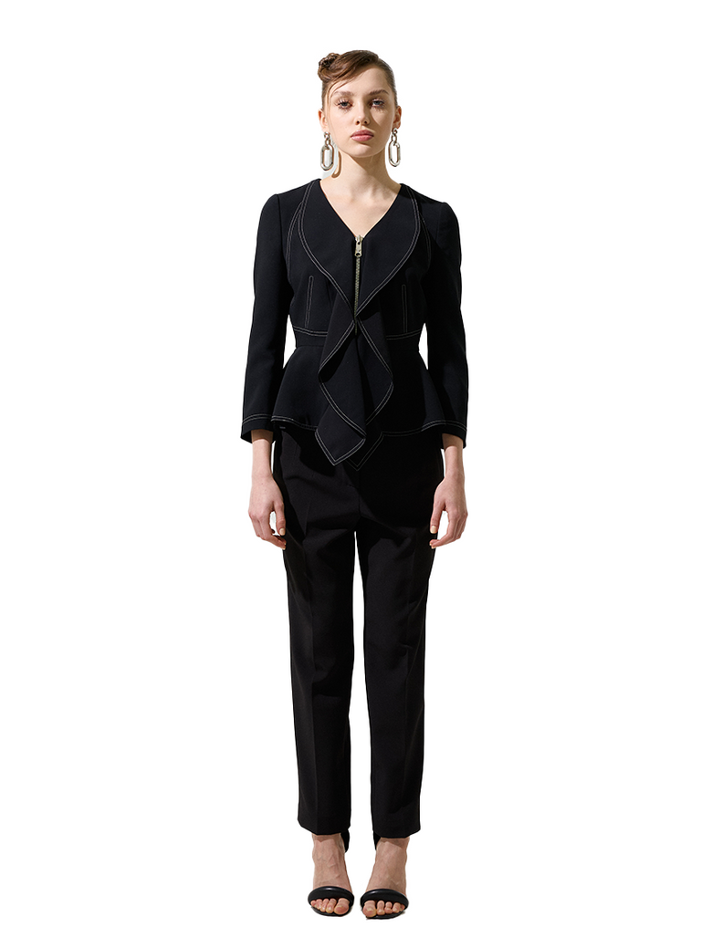 Black Issue 11 Black Slim Fit High Waist Pants