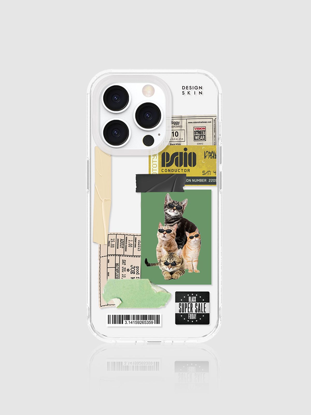 디자인스킨(DESIGNSKIN) 클리어 그래픽 케이스_힙캣패밀리