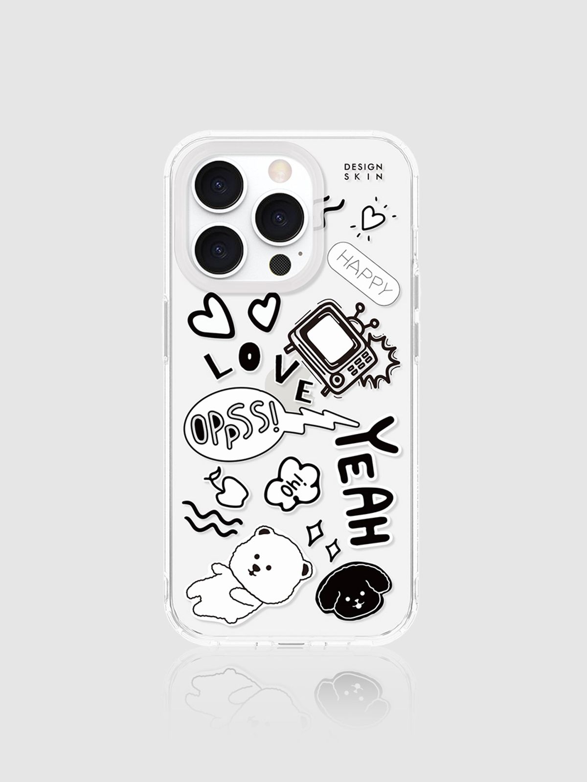 디자인스킨(DESIGNSKIN) 클리어 그래픽 케이스_낙서곰