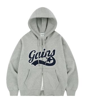 아플리케 스타로고 후드집업_멜란지그레이