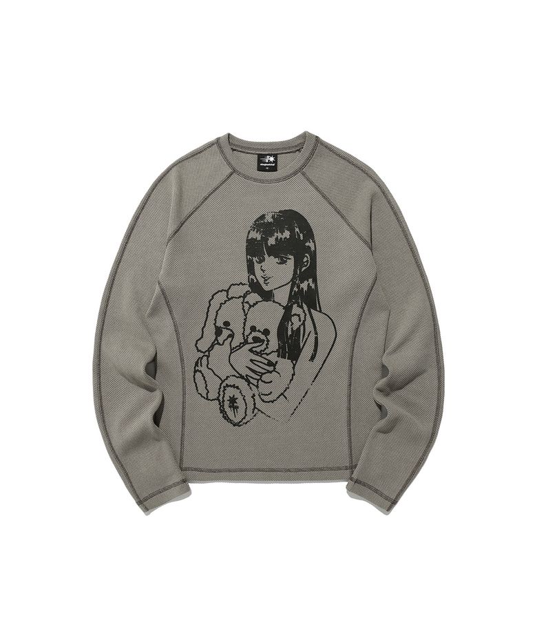 DOLL AND THE GIRL WAFFLE L/S TEE_BEIGE(NG2ESUT550A)