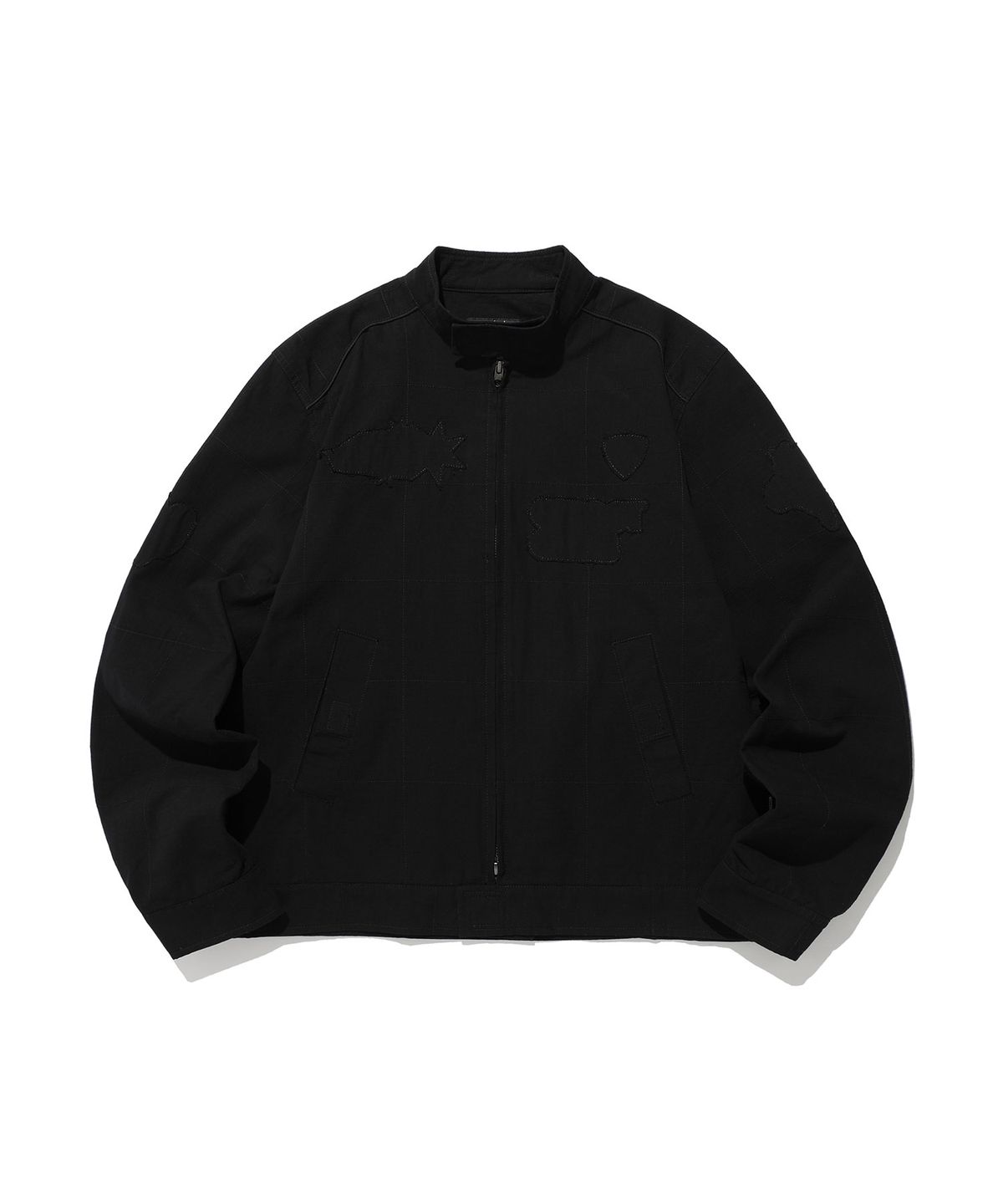 나이스고스트클럽(NICEGHOSTCLUB) WAPPEN RACING JACKET_BLACK(NG2ESUJ200A)