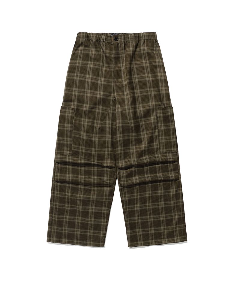 CHECK PARACHUTE CARGO PANTS_BROWN(NG2ESUPA11A)