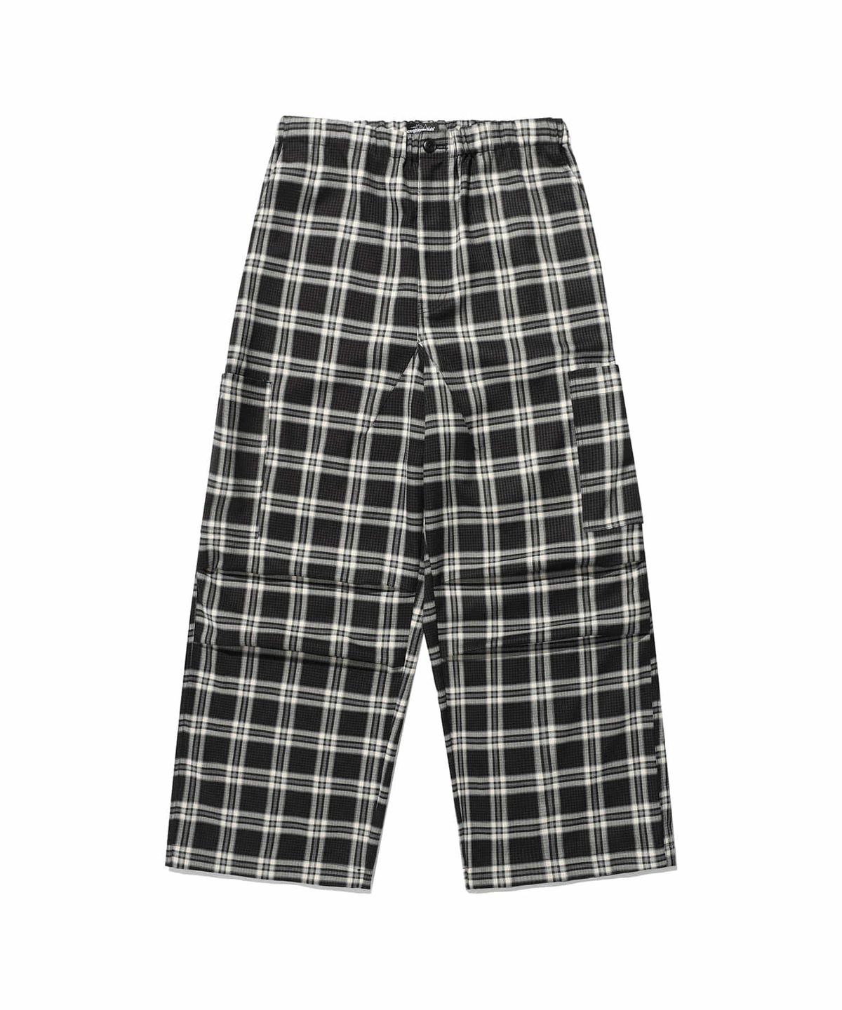 나이스고스트클럽(NICEGHOSTCLUB) CHECK PARACHUTE CARGO PANTS_BLACK(NG2ESUPA11A)