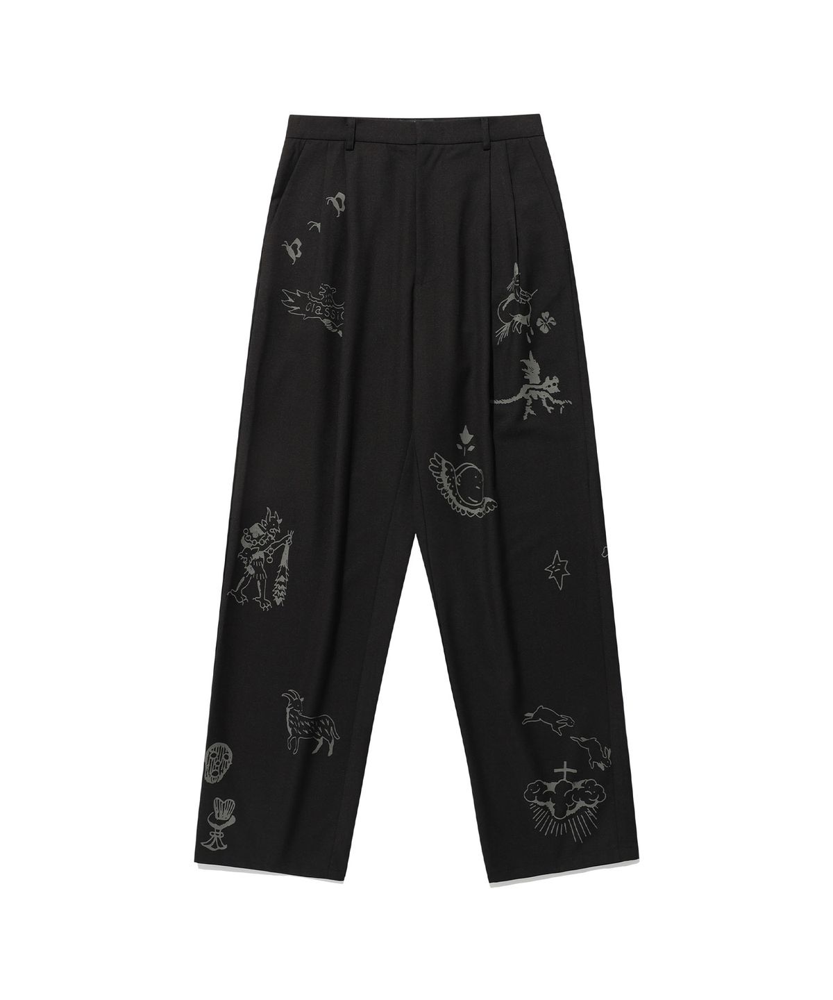 나이스고스트클럽(NICEGHOSTCLUB) TATTOO TAILORED PANTS_BLACK(NG2ESUPA12A)