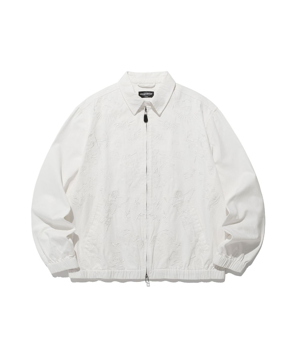 나이스고스트클럽(NICEGHOSTCLUB) TATTOO HARRINGTON DYED JACKET_WHITE(NG2ESUJ201A)