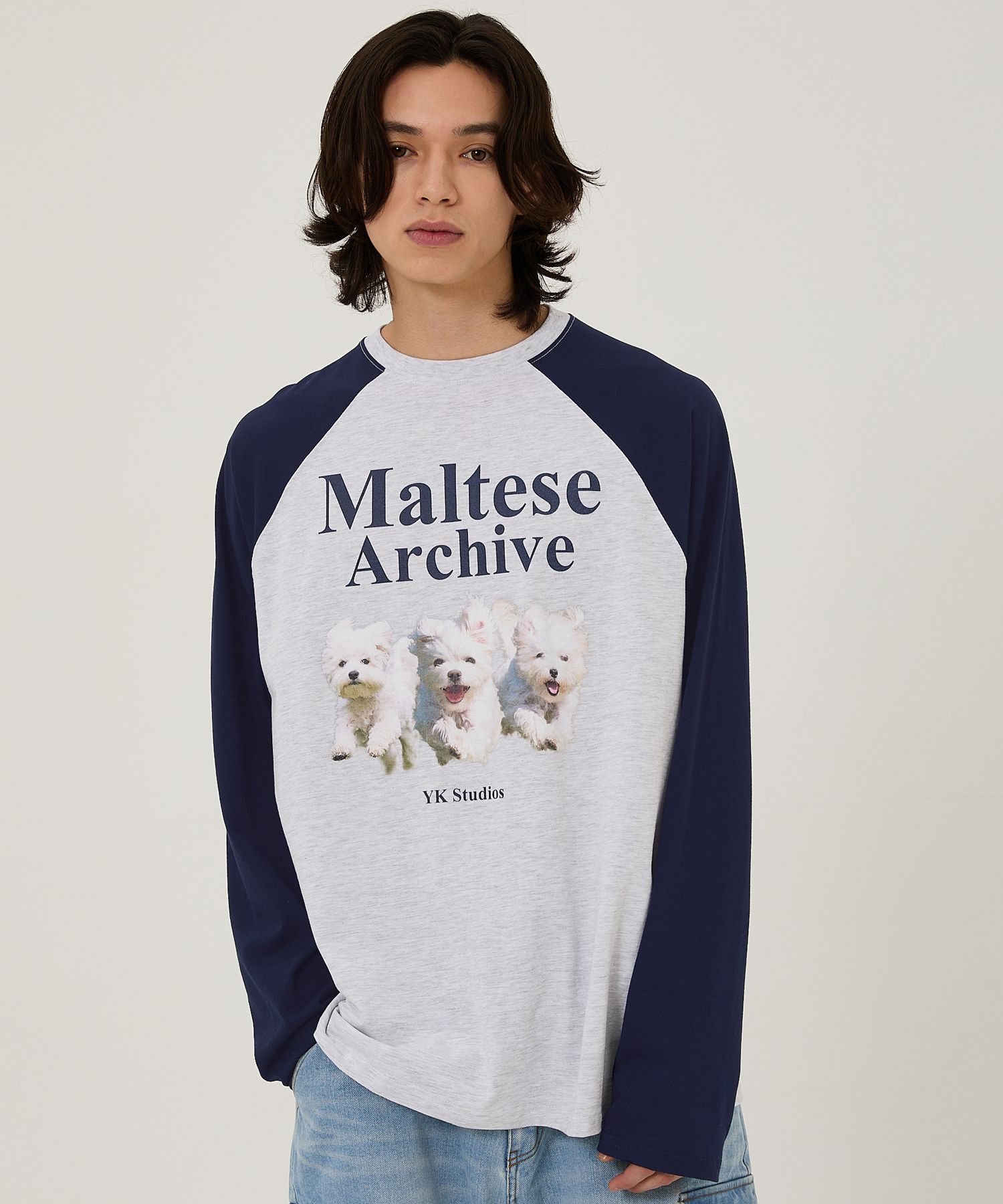 ★Wai Kei★ Maltese Archives Raglan Long Sleeve T-Shirt Pink MUSINSA | WAI KEI Maltese Archive Raglan Long Sleeve T-Shirt