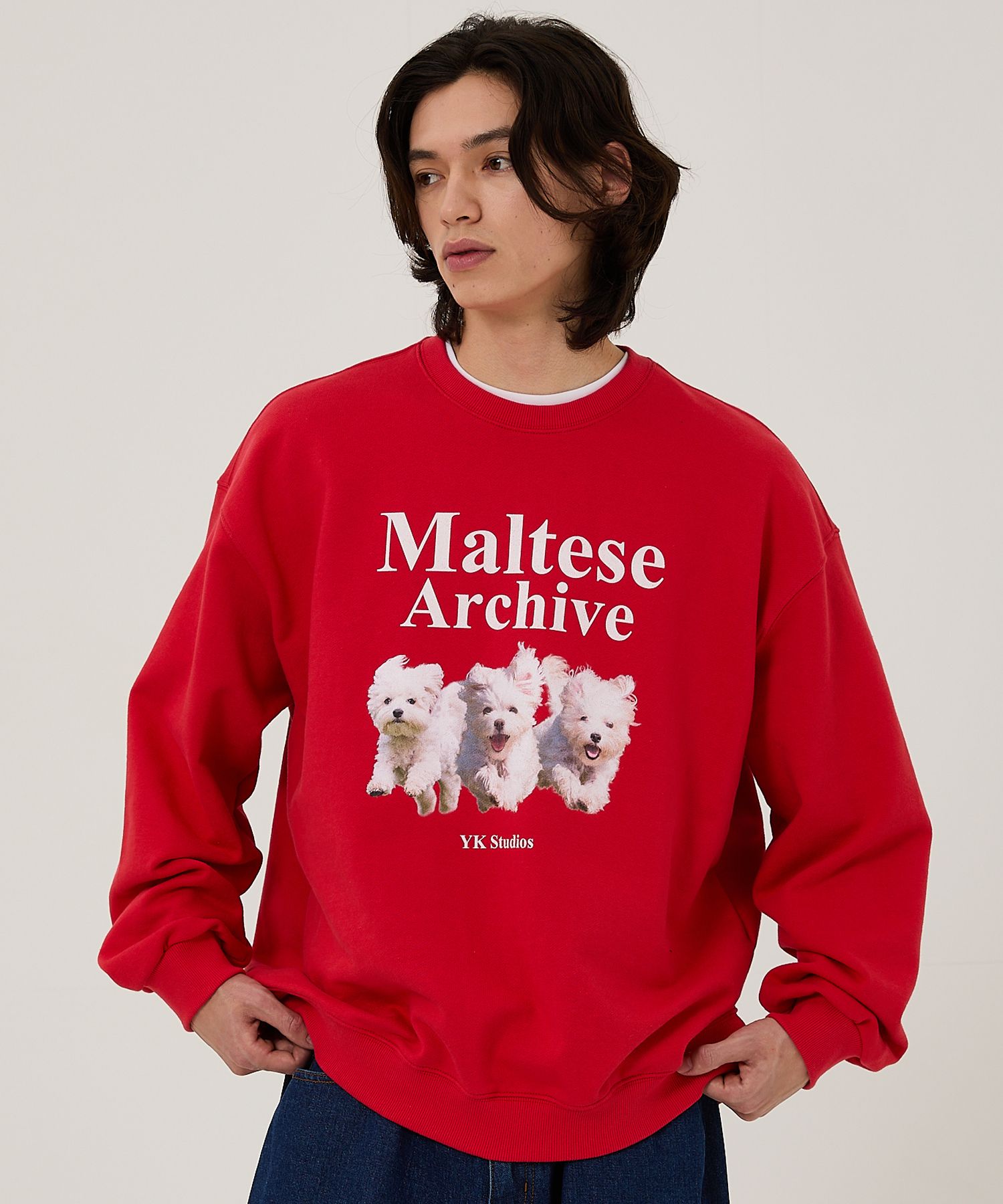 MUSINSA公式 | WAI KEI Maltese Archive Sweatshirt Red