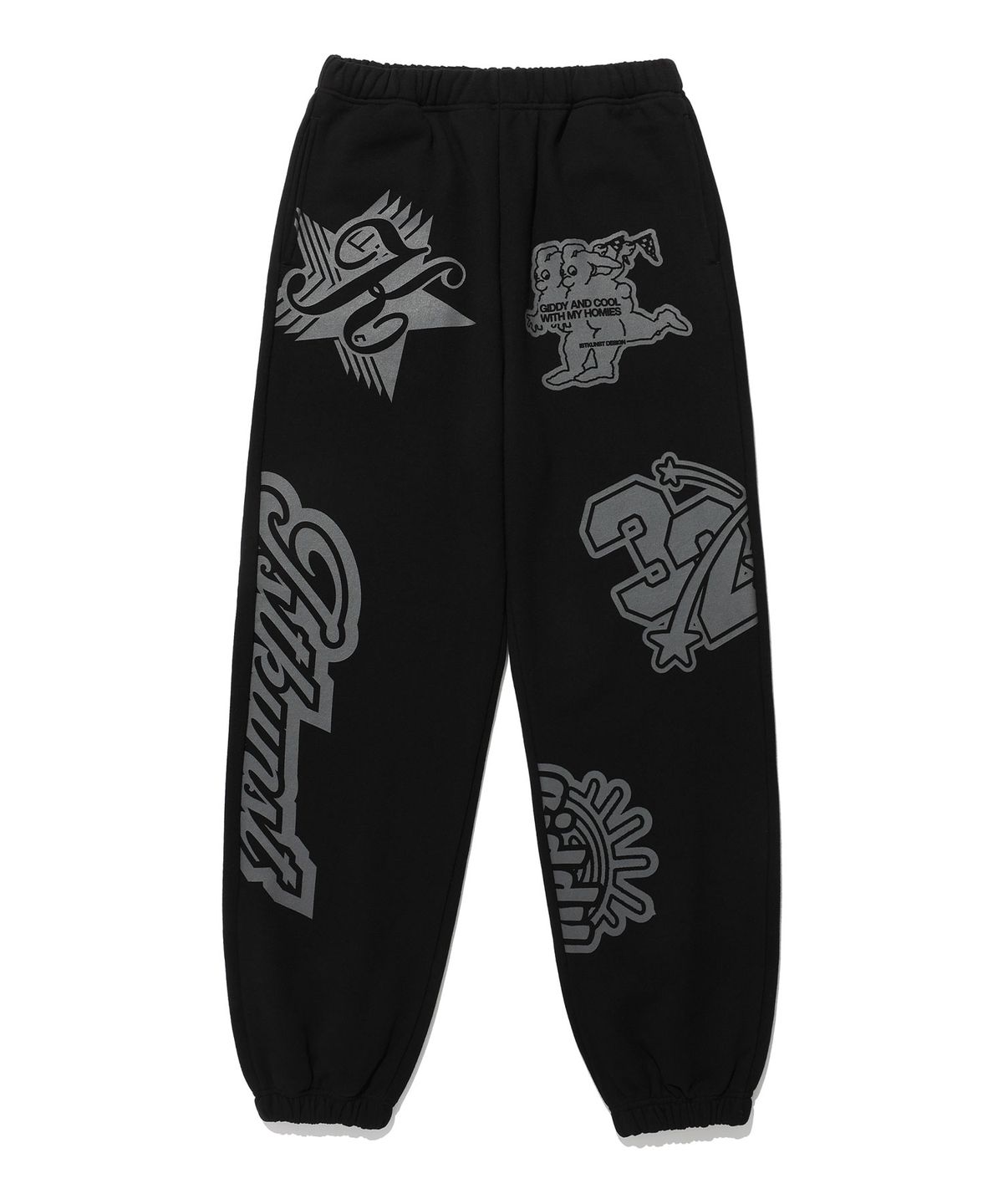 이스트쿤스트(ISTKUNST) WAPPEN GRAPHIC SWEATPANTS_BLACK(IK2ESMPA00A)