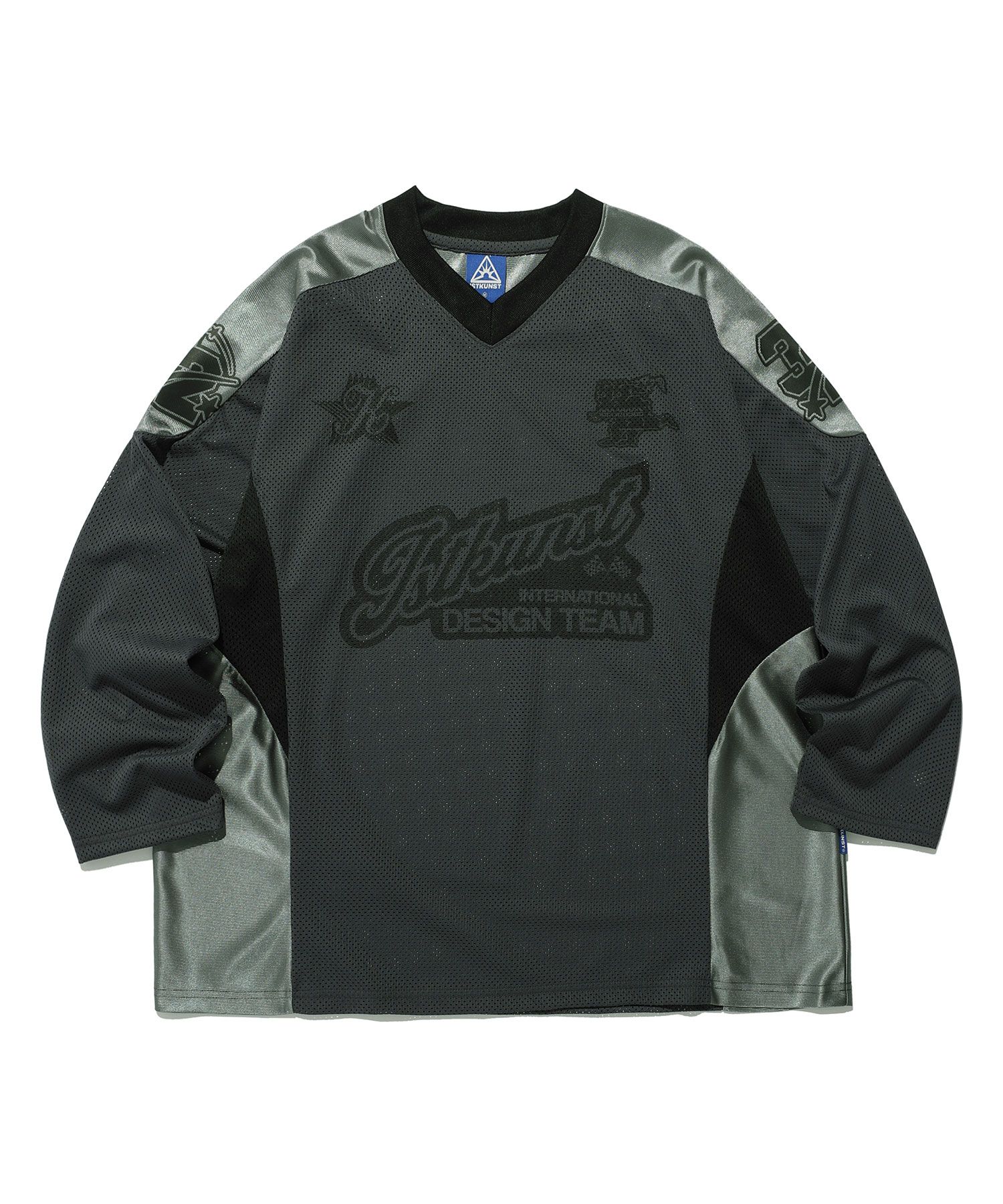 MUSINSA公式 | ISTKUNST SPORTY FOOTBALL MESH TOP_CHARCOAL(IK2ESMT580A)
