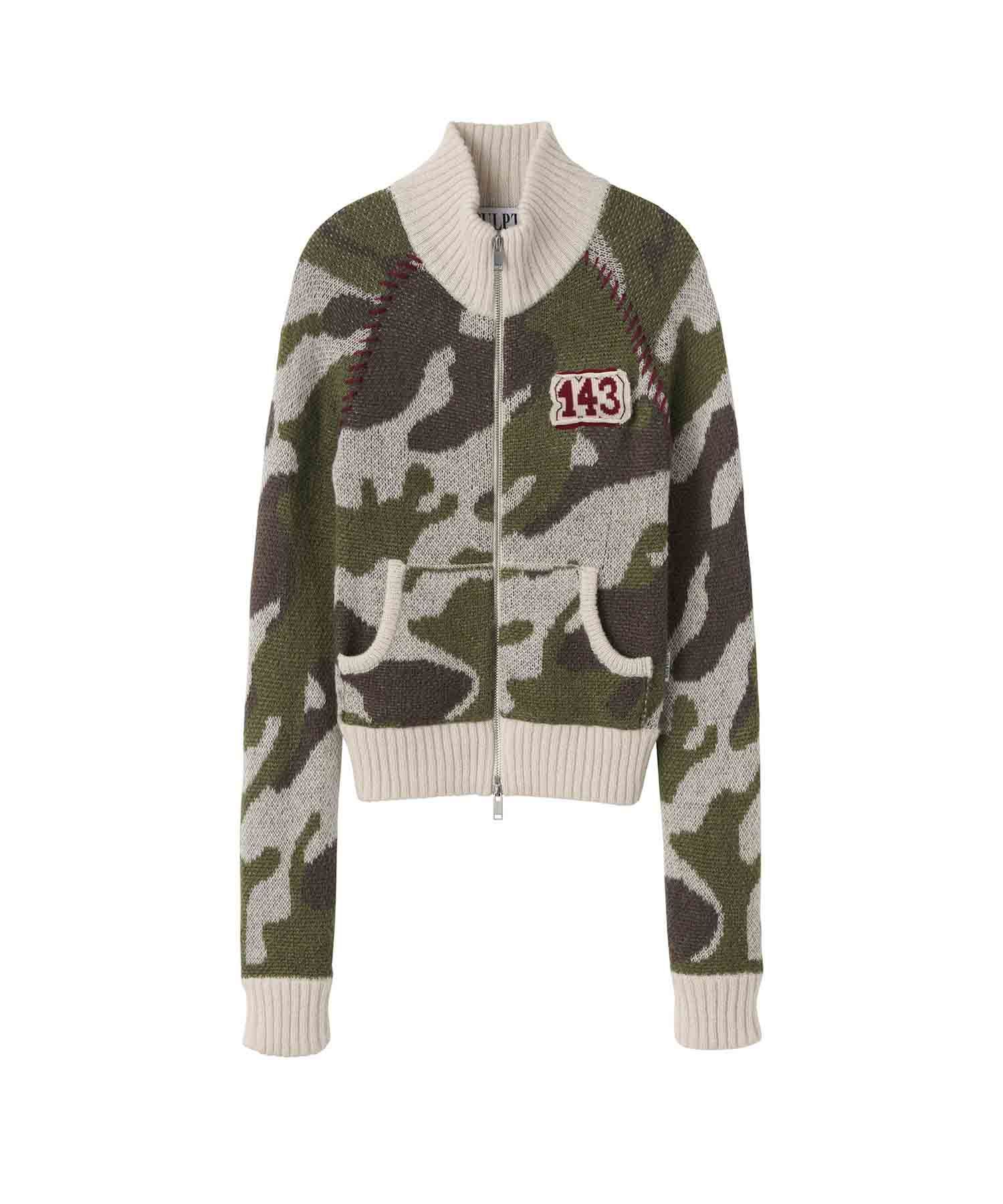 ★SCULPTOR★ Camouflage Mohair ZipUp Forest SC24S105GR Camouflage Mohair Zip-Up Forest - Sculptor