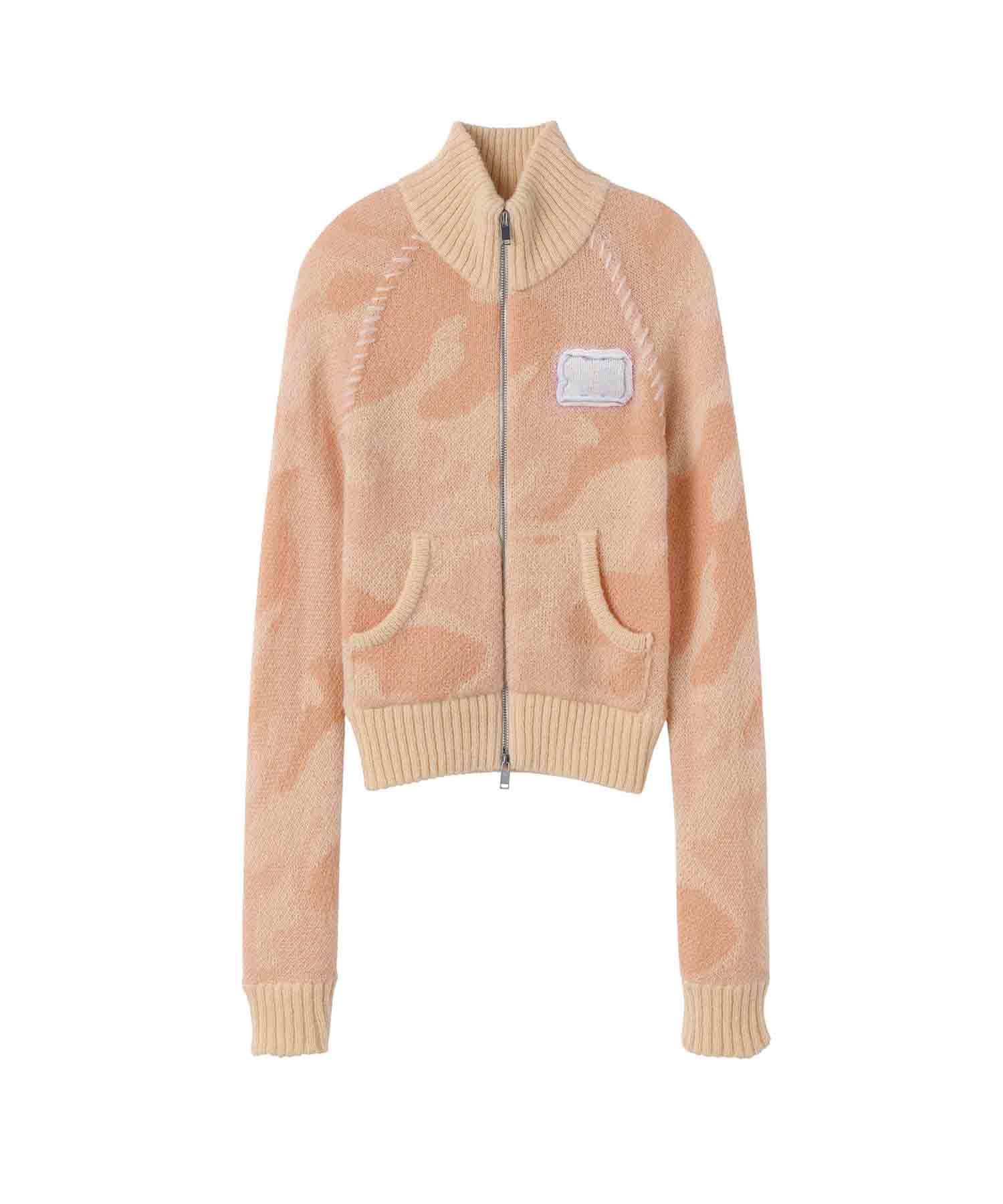★SCULPTOR★ Camouflage Mohair Raglan ZipUp Peach SC24S106PK MUSINSA | SCULPTOR Camouflage Mohair Raglan Zip-Up Peach