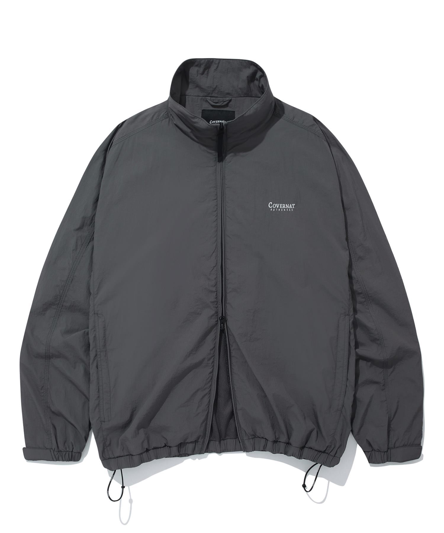 MUSINSA | COVERNAT Comfy nylon track jacket charcoal