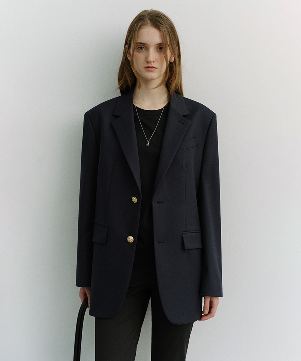 던스트(DUNST) UNISEX 2 BUTTON WOOL BLAZER_UDJA6A102_NAVY