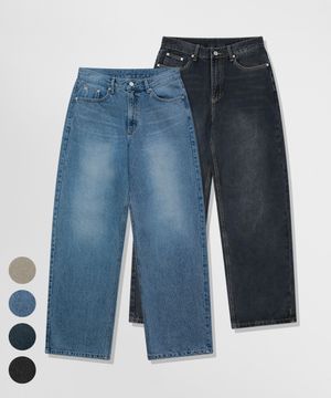 [2PACK]프론트 워싱 세미와이드핏 데님[4COLORS]