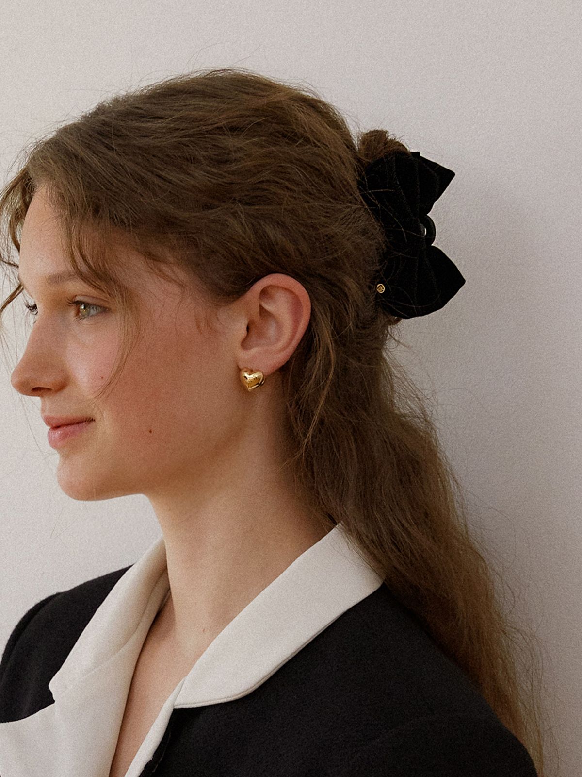 오블라(OVLA) mini kitsch velvet ribbon hair clip HC028