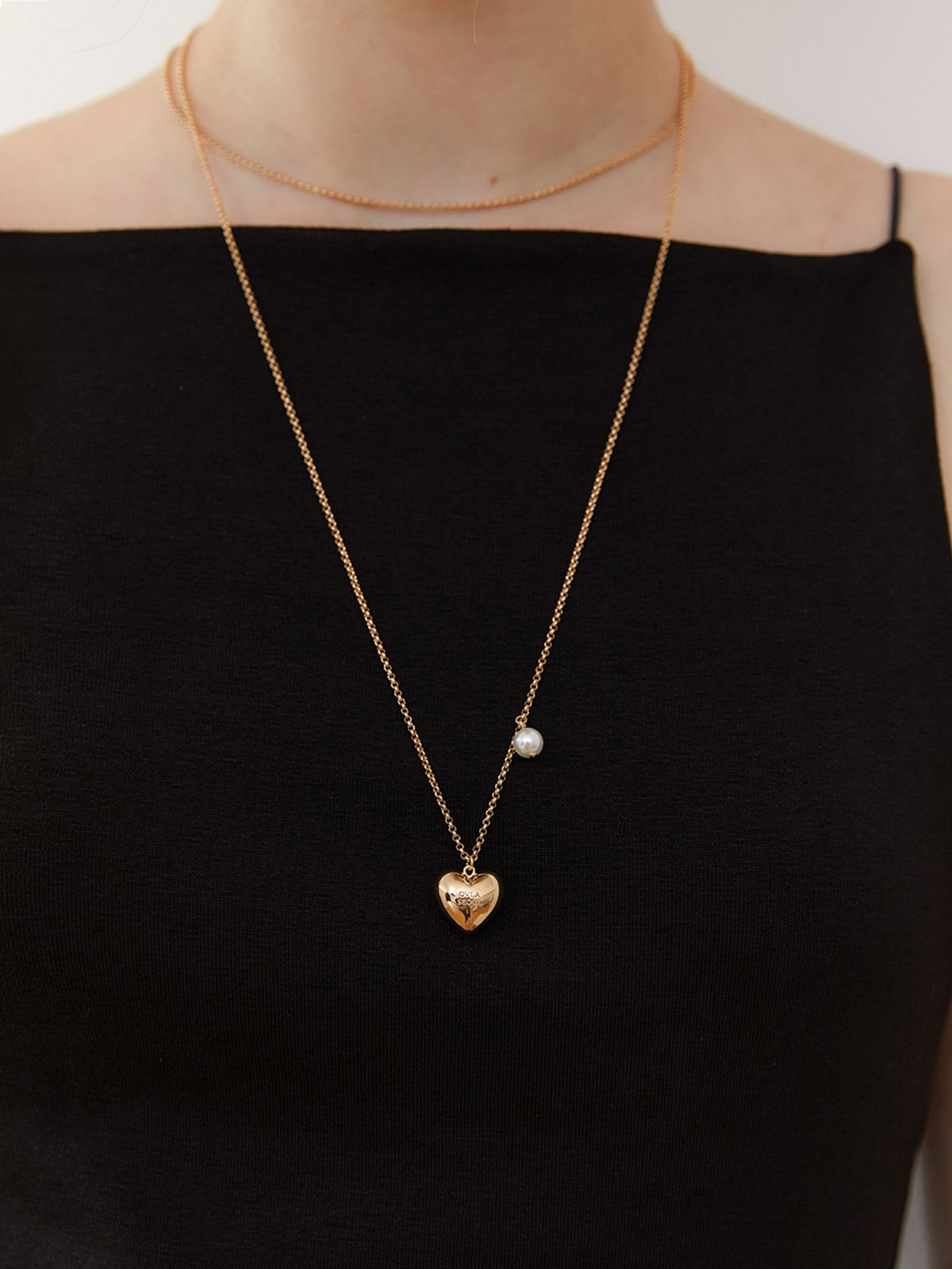 오블라(OVLA) classic heart touchable necklace_pearl heart JN005