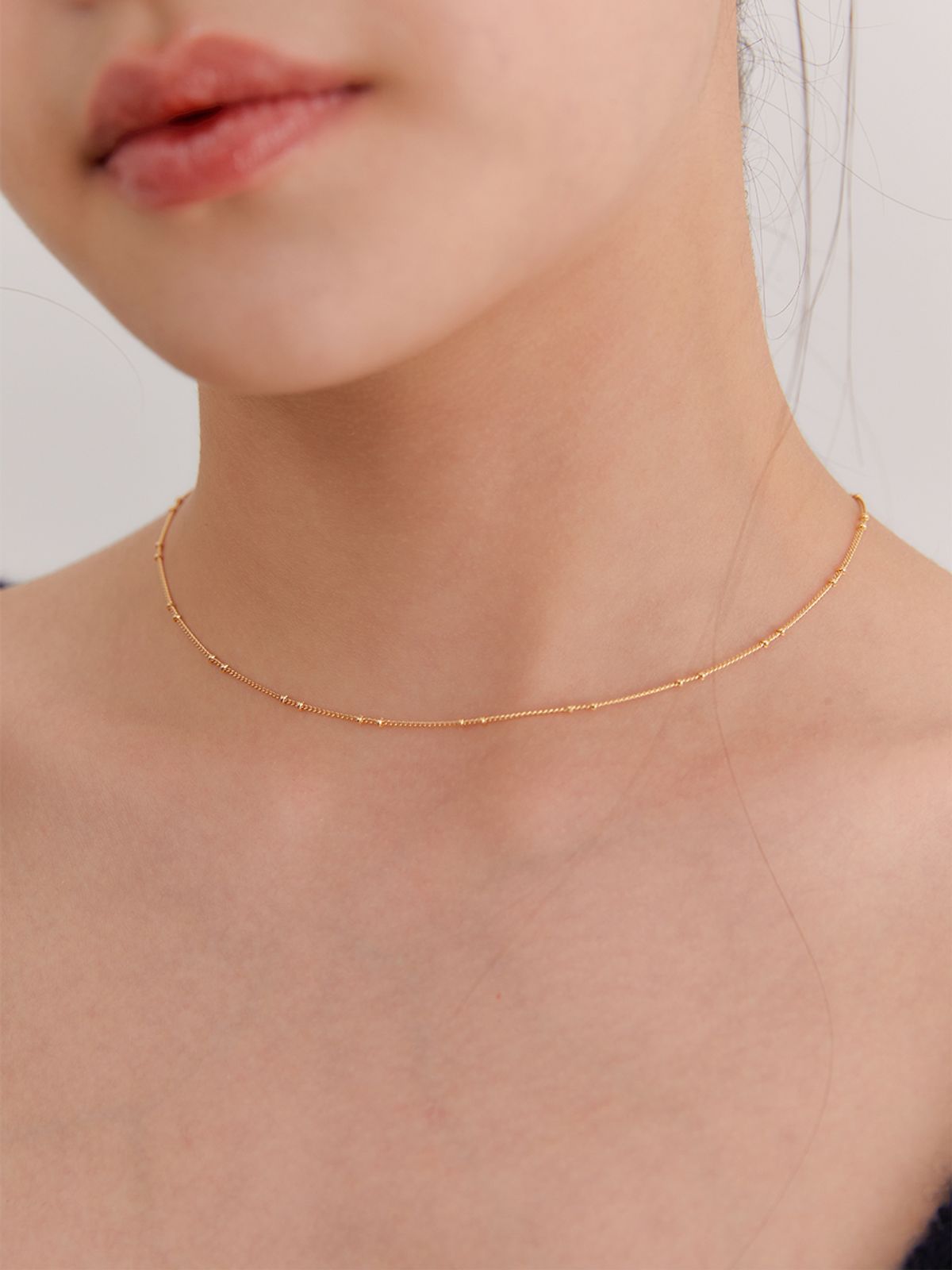 오블라(OVLA) (SILVER 925) skinny chain necklace_2color JN011