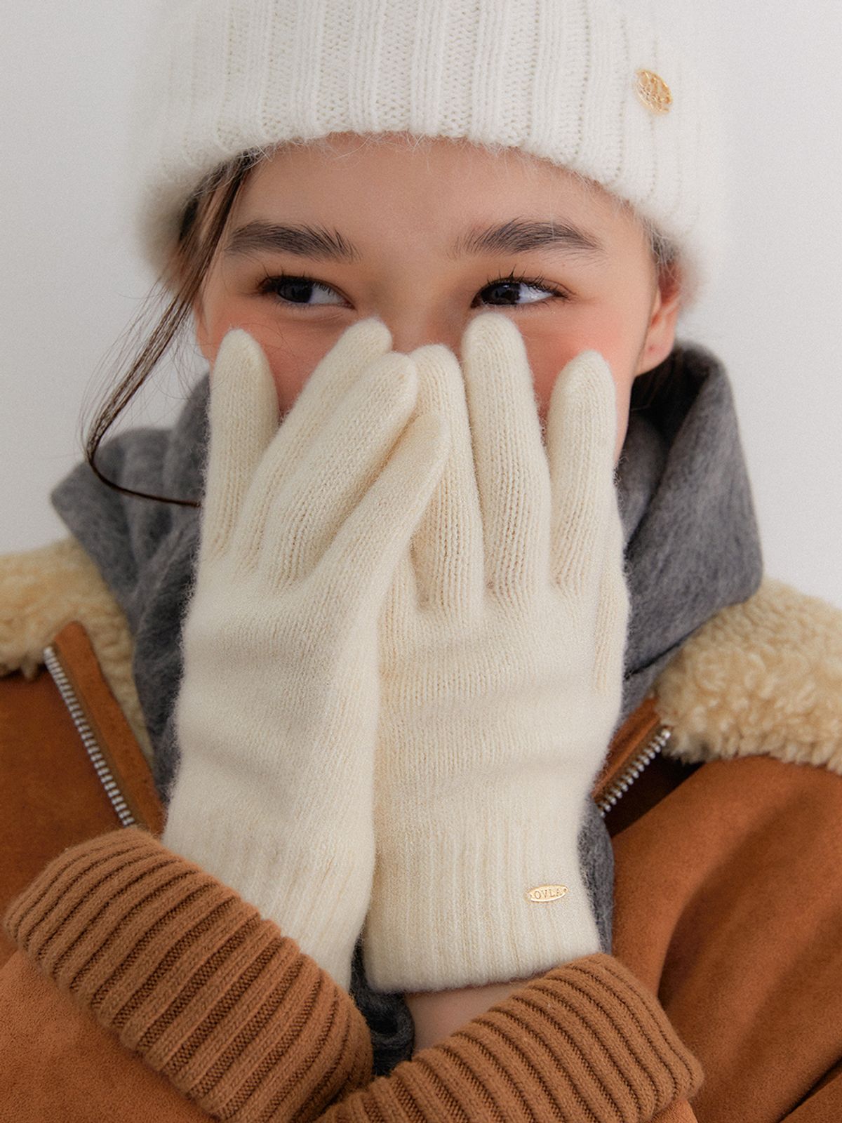 오블라(OVLA) (선물포장) oval point wool knit gloves_colors GL002