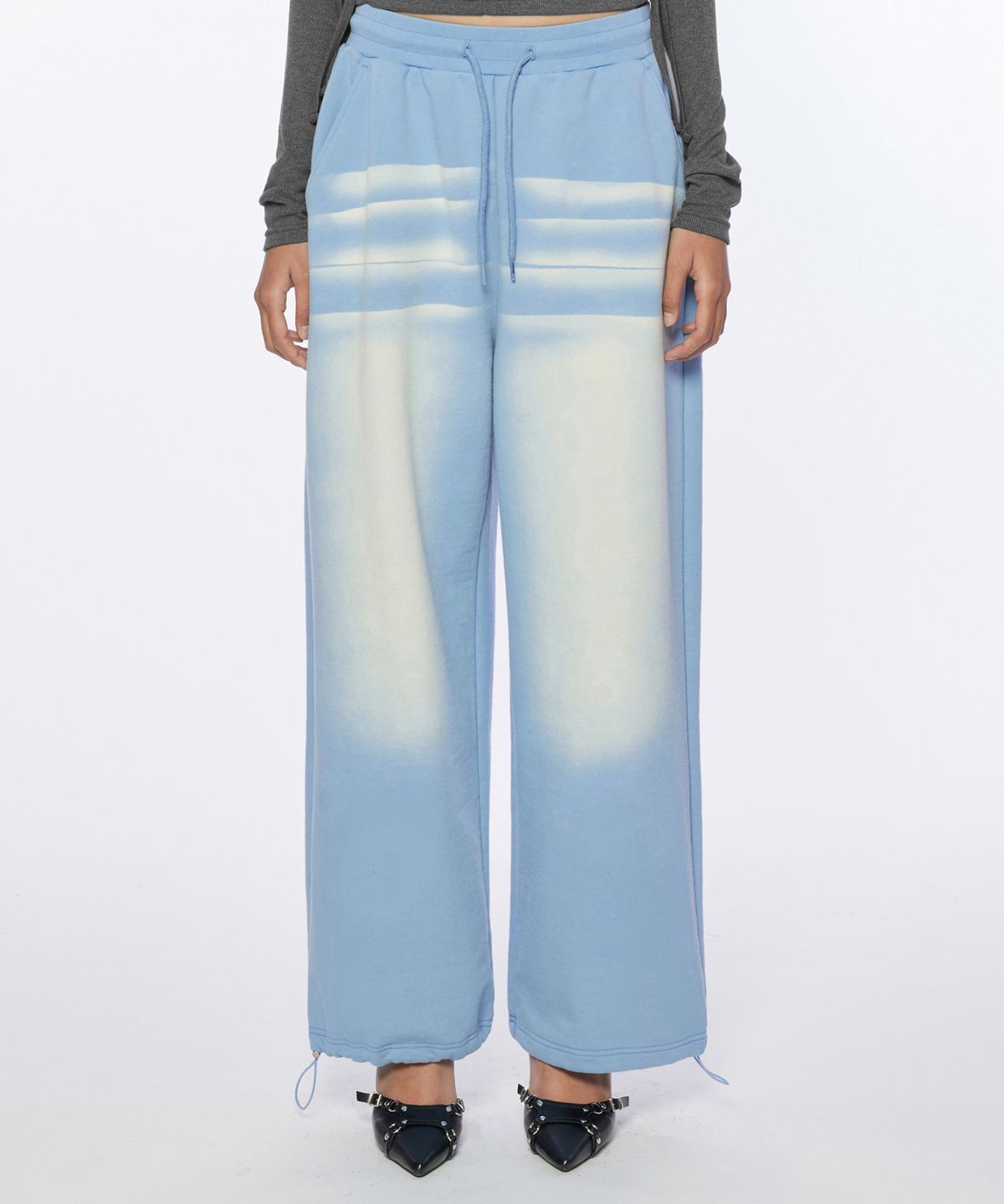핍펫(PIPPET) Denim Washed Sweat Pants (sky blue)
