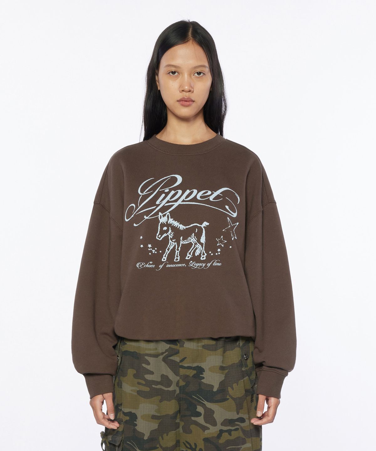 핍펫(PIPPET) Pony Sweatshirt (brown)