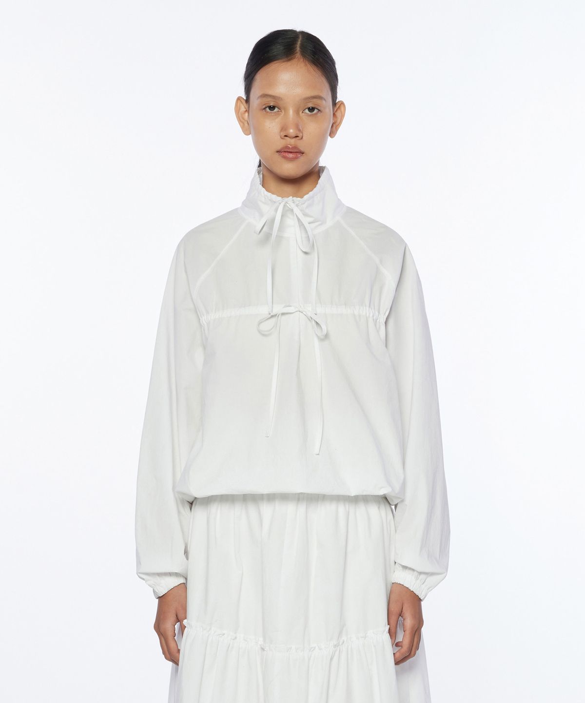 핍펫(PIPPET) Shirring Cotton Anorak (white)