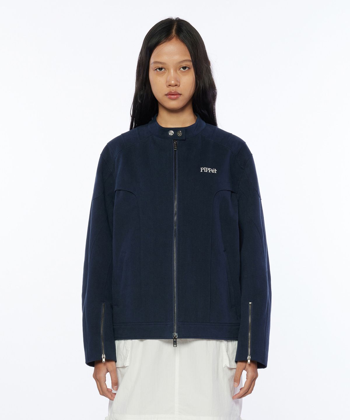 핍펫(PIPPET) Cotton Racing Jacket (navy)