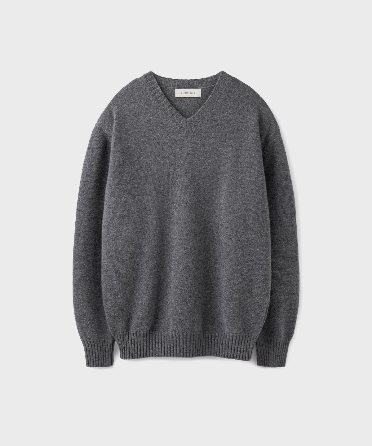 유니온블루(UNION BLUE) CASHMERE WOOL V-NECK KNIT [DARK GRAY]