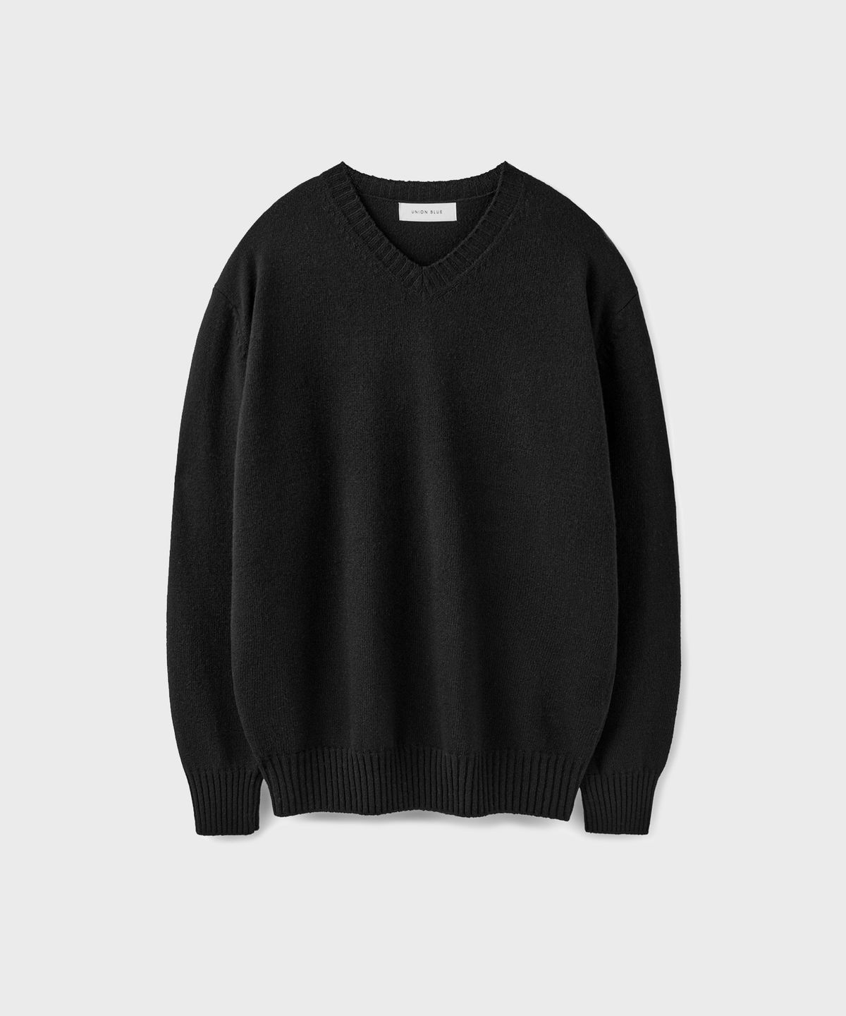 유니온블루(UNION BLUE) CASHMERE WOOL V-NECK KNIT [BLACK]