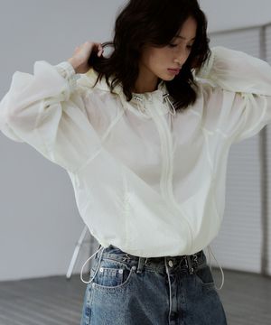 퍼커링 시어 윈드 자켓 [CREAM]