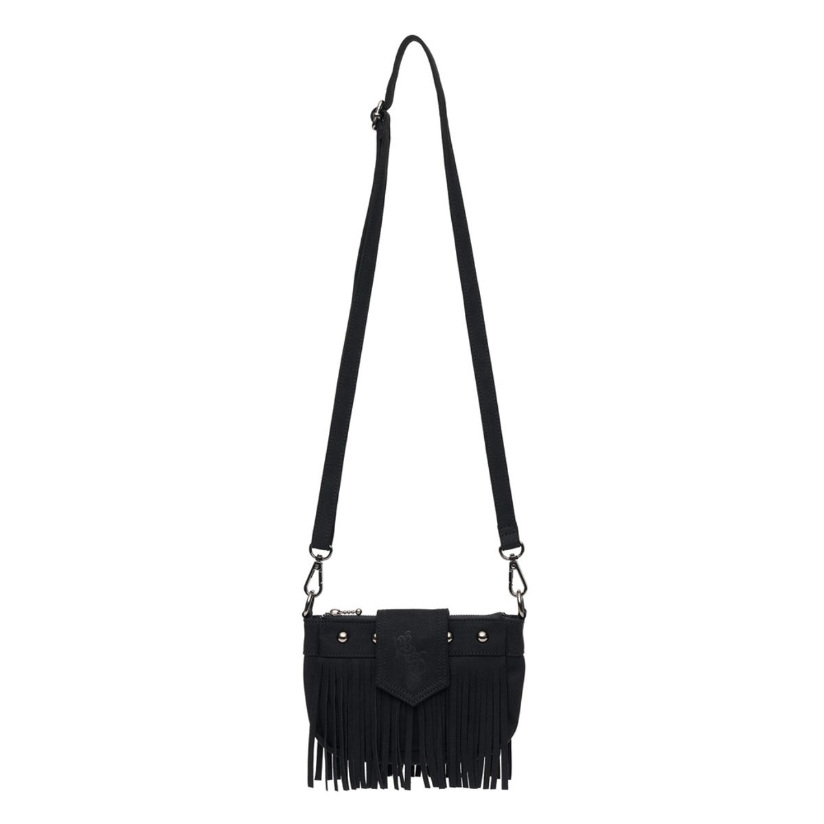배디(BADEE) Suede Fringe Mini Bag Black