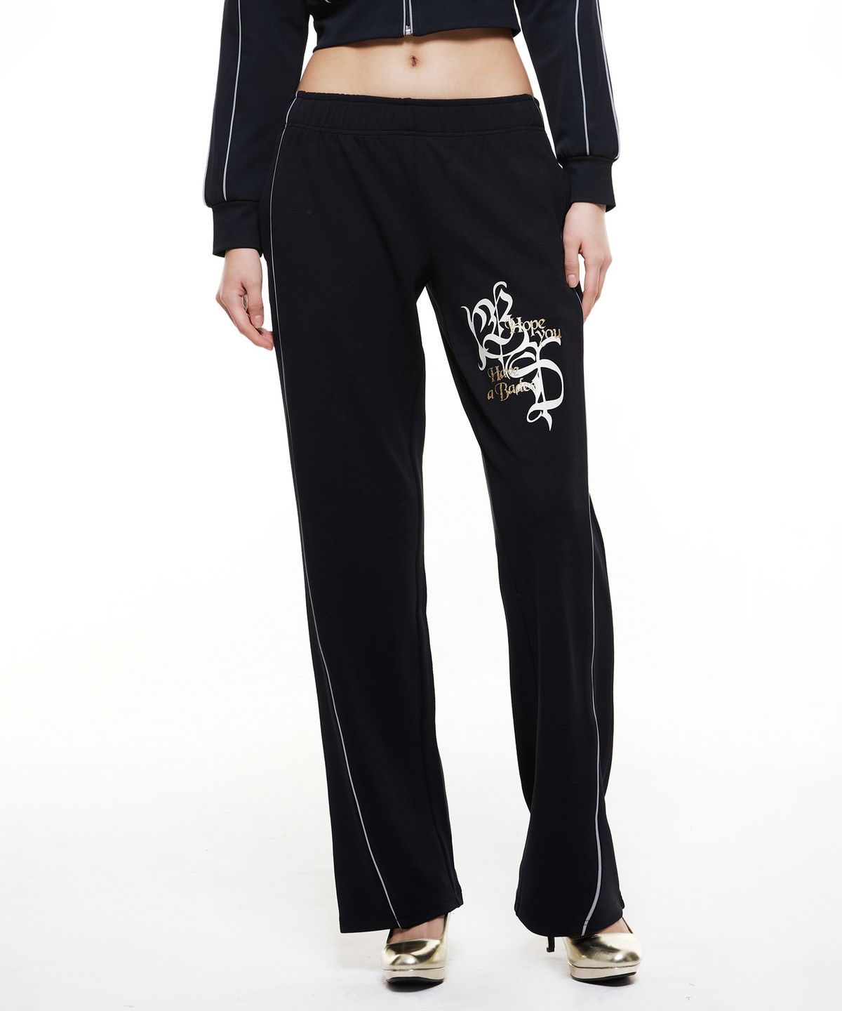배디(BADEE) Piping Straight Pants Black
